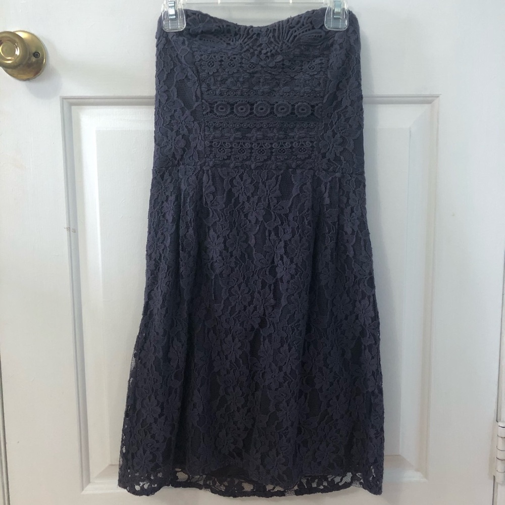 Free People Grey Lace Strapless Dress US Size 0